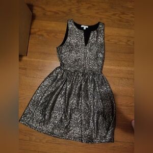 60s inspired black with silver glitter dress and leggings